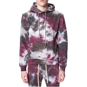 WELL KNOWN STUDIOS Houston Hoodie Burgundy Tie Dye NWT XL